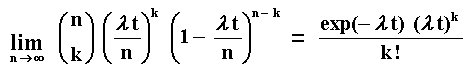 Poisson distribution as a limit of a binomial distribution
