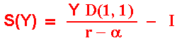 The leader value if Y >= YF.