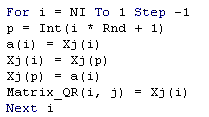 VBA code for a random permutation of a vector